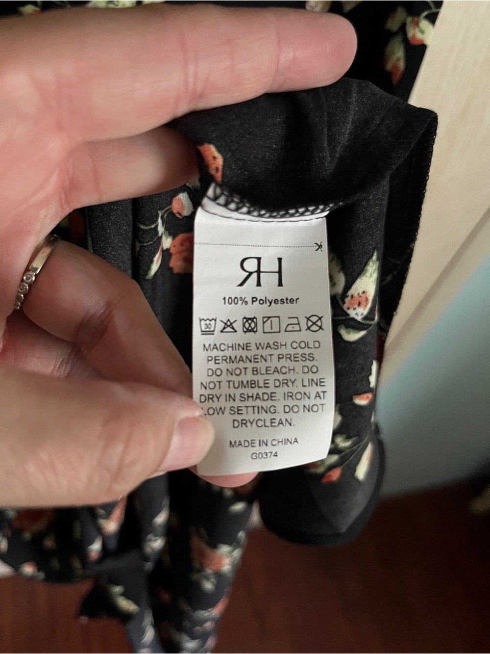 RIHOAS Black V Neck Floral Short Sleeve Maxi Dress Sz Medium - Picture 6 of 12